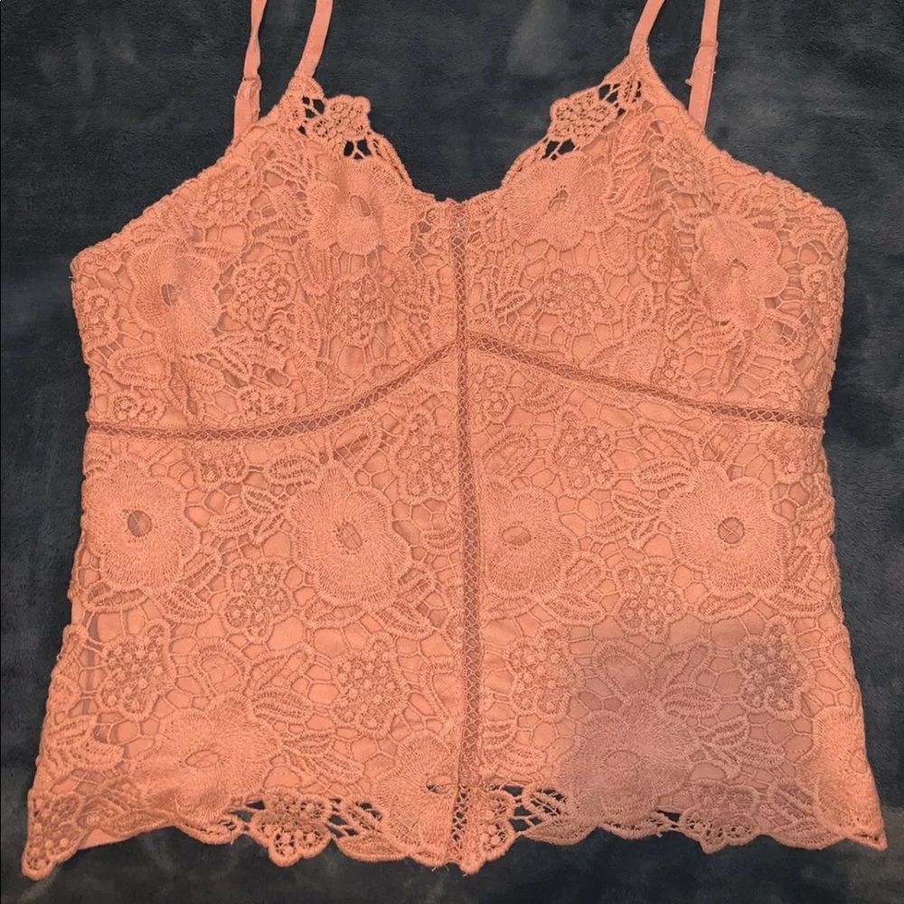Light Pink Floral Lace Fashion Nova Tank Top